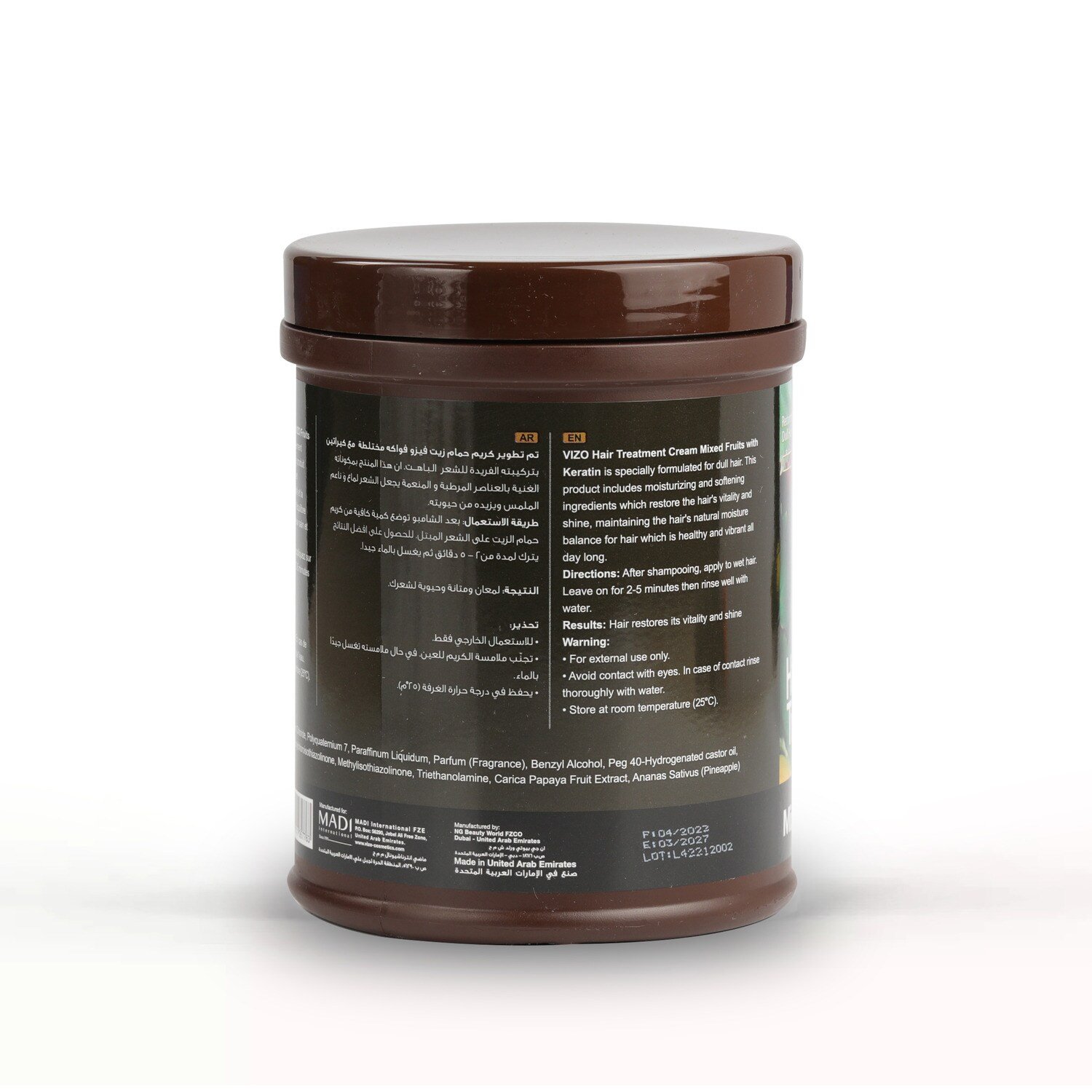 Vizo Spot Hair Treatment Cream Mixed Fruits With Keratin 1000 Ml - Image 2